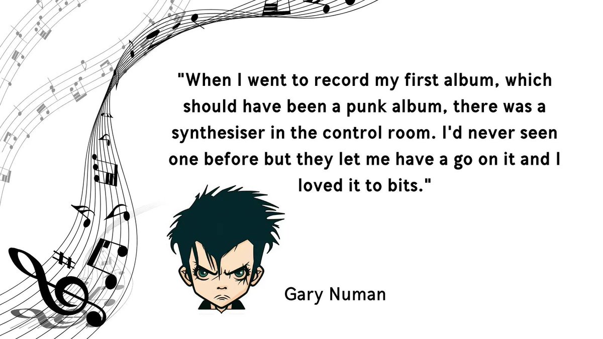 This month's synthesizer quote is by Gary Numan. Get ready to be inspired!

#SynthQuote #GaryNuman #SynthesizerWisdom #MusicEducation #SynthInspiration #SynthCommunity #SynthLove #ElectronicMusic #SynthLife #MusicQuotes #InspiringQuotes #MonthlyQuote #SynthHead #SynthCulture