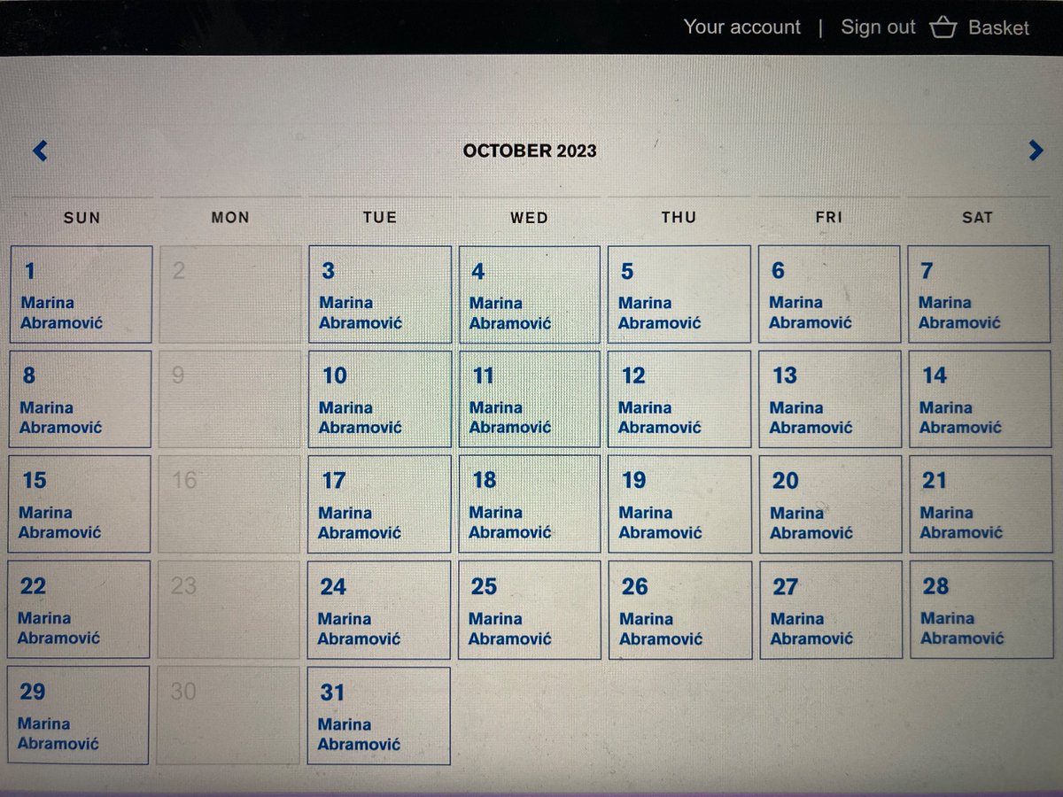 October at a glance