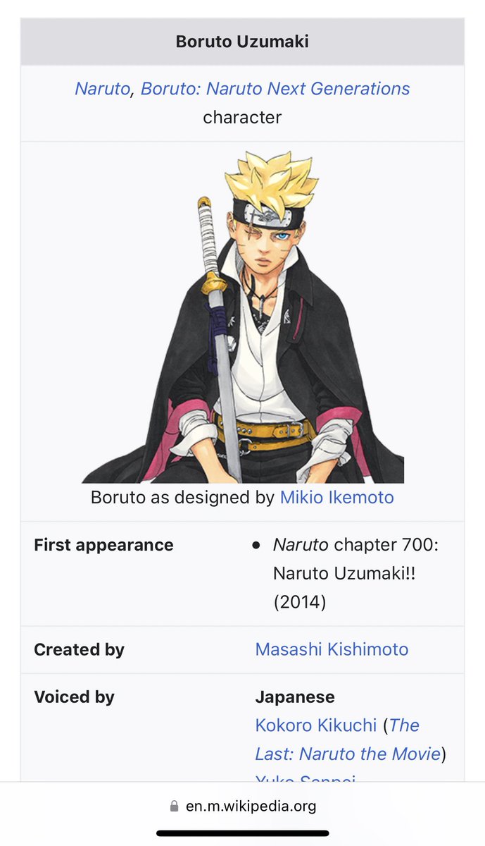 Bonamize on X: Whoever is in charge of the Boruto Wikipedia page let's  talk. They won't let me change this ugly ass picture. I uploaded the right  one before they reverted my