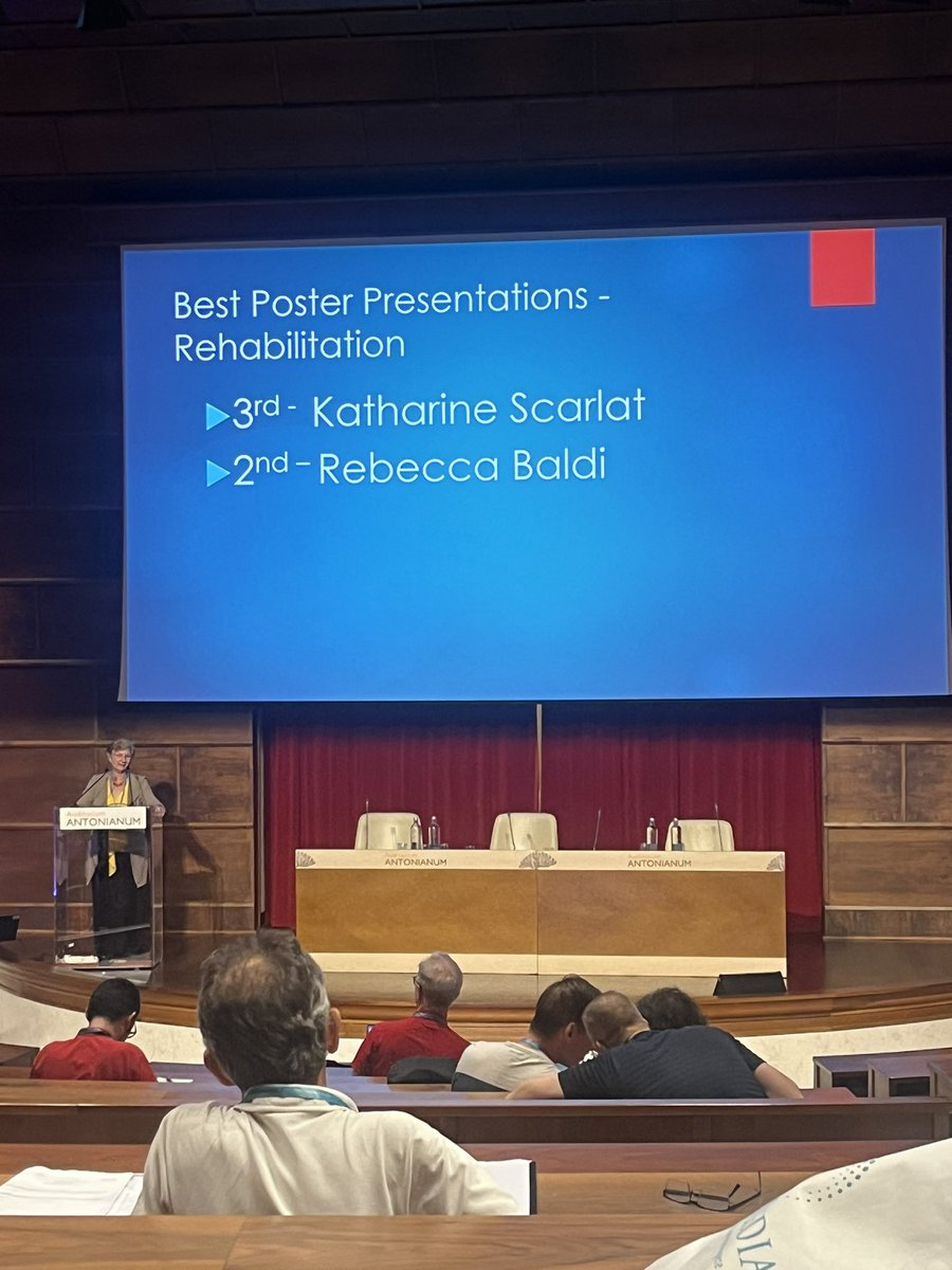 Our ESR Rebecca Baldi secured 2nd position in best  poster presentation - Rehabilitation category at #PMC2023  <a href="/ismotorcontrol/">ISMC</a> 
This work was carried out in collaboration with another ESR Alessandro Bonfiglio at Euleria Health. 
Congratulations to both ESR’s for this achievement!