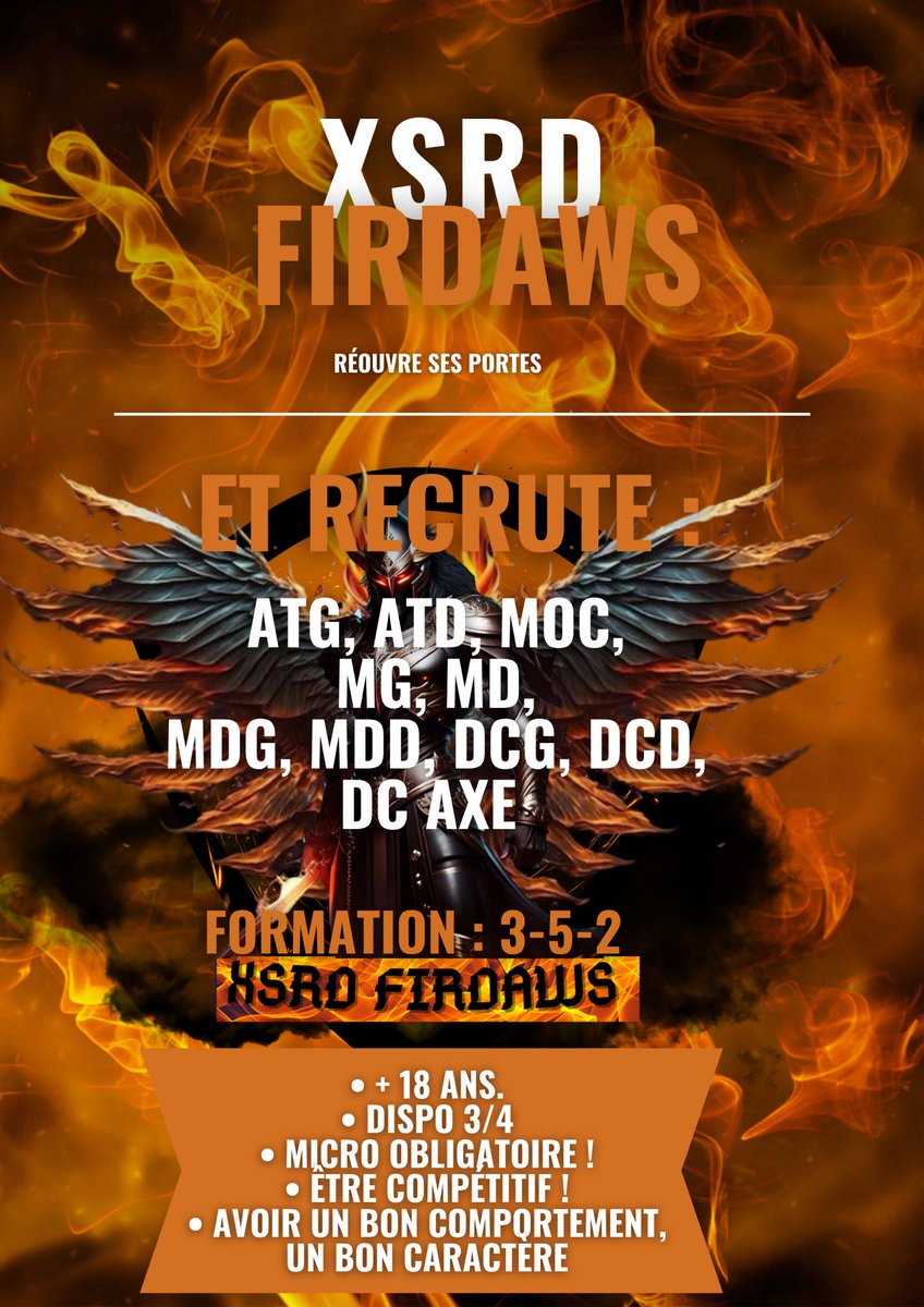 Les recrutements sont tjr ouvert à tout les poste 💪🏾💪🏾💪🏾
