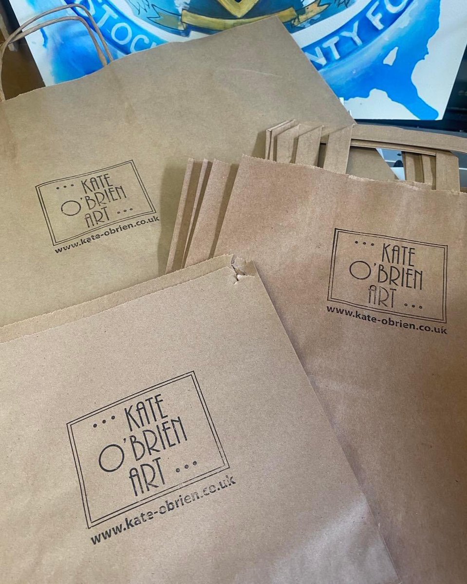 Promote your #craft, #artisan and #maker business! Check out aquadesigngroup.co.uk for #rubberstamp for your existing paper bags! :-) #PlasticFree #Branding #HighStreet #Retail #Stockport