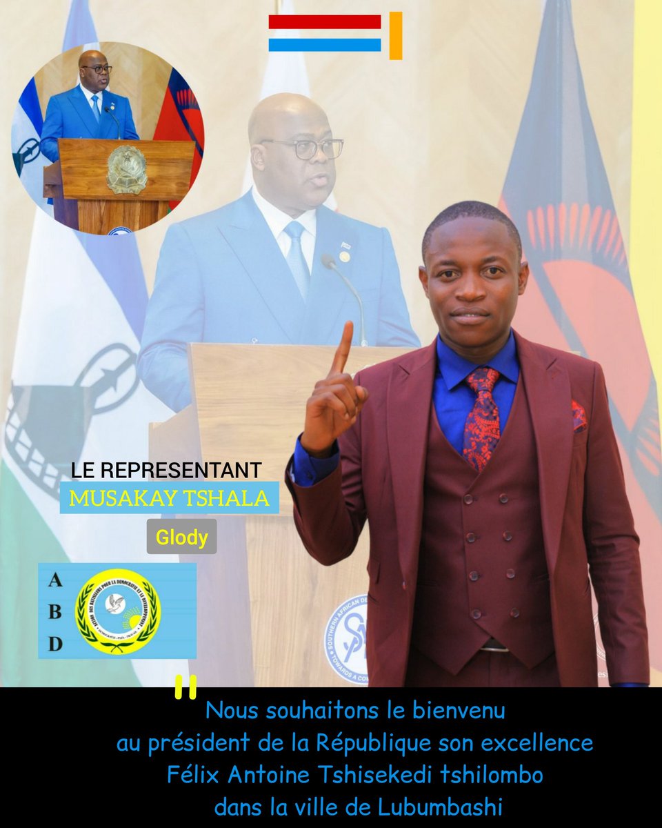 Nous souhaitons le bienvenu 
au président de la République son excellence 
Félix Antoine Tshisekedi tshilombo 
dans la ville de Lubumbashi
#lubumbashi #felix_tshisekedi_a_lubumbashi #musakay_tshala_glody