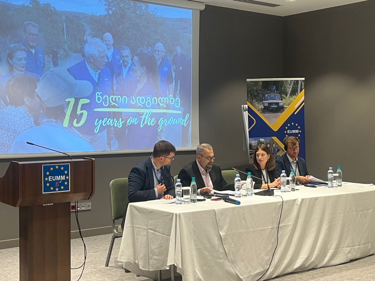EU Monitoring Mission in Georgia (@eummgeorgia) on Twitter photo Today, <a href="/EUMMGeorgia_HoM/">EUMM Head of Mission</a> Dimitrios Karabalis hosted a press conference on 1โฃ 5โฃ years of EUMM in Georgia. He explained how we contributed to stability & security in Georgia, and how we help to improve the life of conflict-affected people.
๐Press release: eumm.eu/en/press_and_pโฆ Today, <a href="/EUMMGeorgia_HoM/">EUMM Head of Mission</a> Dimitrios Karabalis hosted a press conference on 1โฃ 5โฃ years of EUMM in Georgia. He explained how we contributed to stability & security in Georgia, and how we help to improve the life of conflict-affected people.
๐Press release: eumm.eu/en/press_and_pโฆ