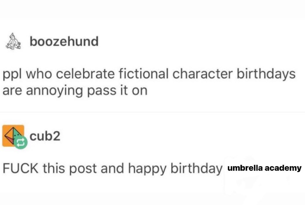 goldrushreid's tweet photo. HAPPY BIRTHDAY UMBRELLA ACADEMY https://t.co/2MJnzIvfDh