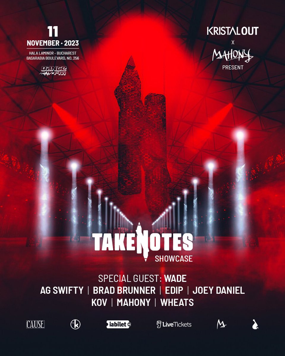 KristalClub's tweet photo. #TakeNotes #Showcase ποΈ Save the date 11.11 πHala Laminor #Bucharest
International acts by #WADE #JoeyDaniel #WHEATS π Romanian crew represented by #MAHONY #AGSwifty #BradBrunner #EDIP #KOV https://t.co/jz0H9I6l6T
