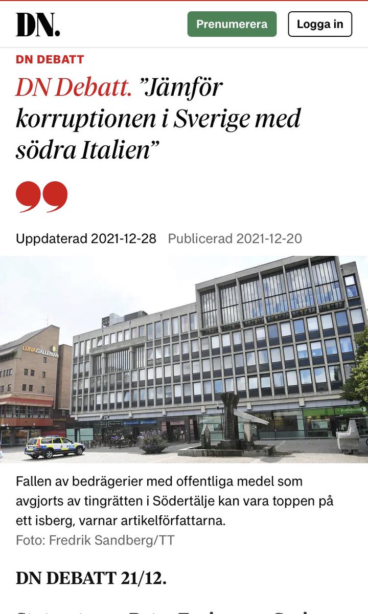 KjellRautio's tweet photo. Varningsorden från initierade forskare har funnits där. Här i en artikel från 2021: ”Valfrihetsreformerna från 1990-talet har skapat en marknad för kriminella aktörer. Genom privatiseringar av offentlig verksamhet har myndigheternas kontroll över välfärdstjänsterna minskat.” https://t.co/dOMC4xqy2c