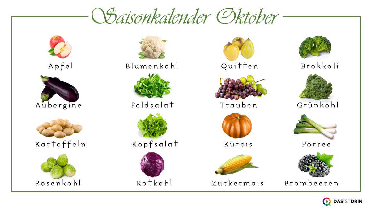 Zwar wird die Auswahl an heimischem Obst im Oktober deutlich kleiner, aber Äpfel und Quitten sind dennoch gute Alternativen  #dasistdrin
