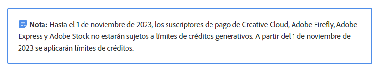 Punto negativo, Limite en La IA generativa.
Cómo podemos experimentar y usar esta IA si poneis un límite a los créditos. 
Es decir tengo que gastar 100 creditos de 500 de limite en  1 mes para saber qué resultado quiero ¿?... No me parece correcto.
<a href="/Photoshop/">Adobe Photoshop</a> <a href="/Adobe/">Adobe</a>