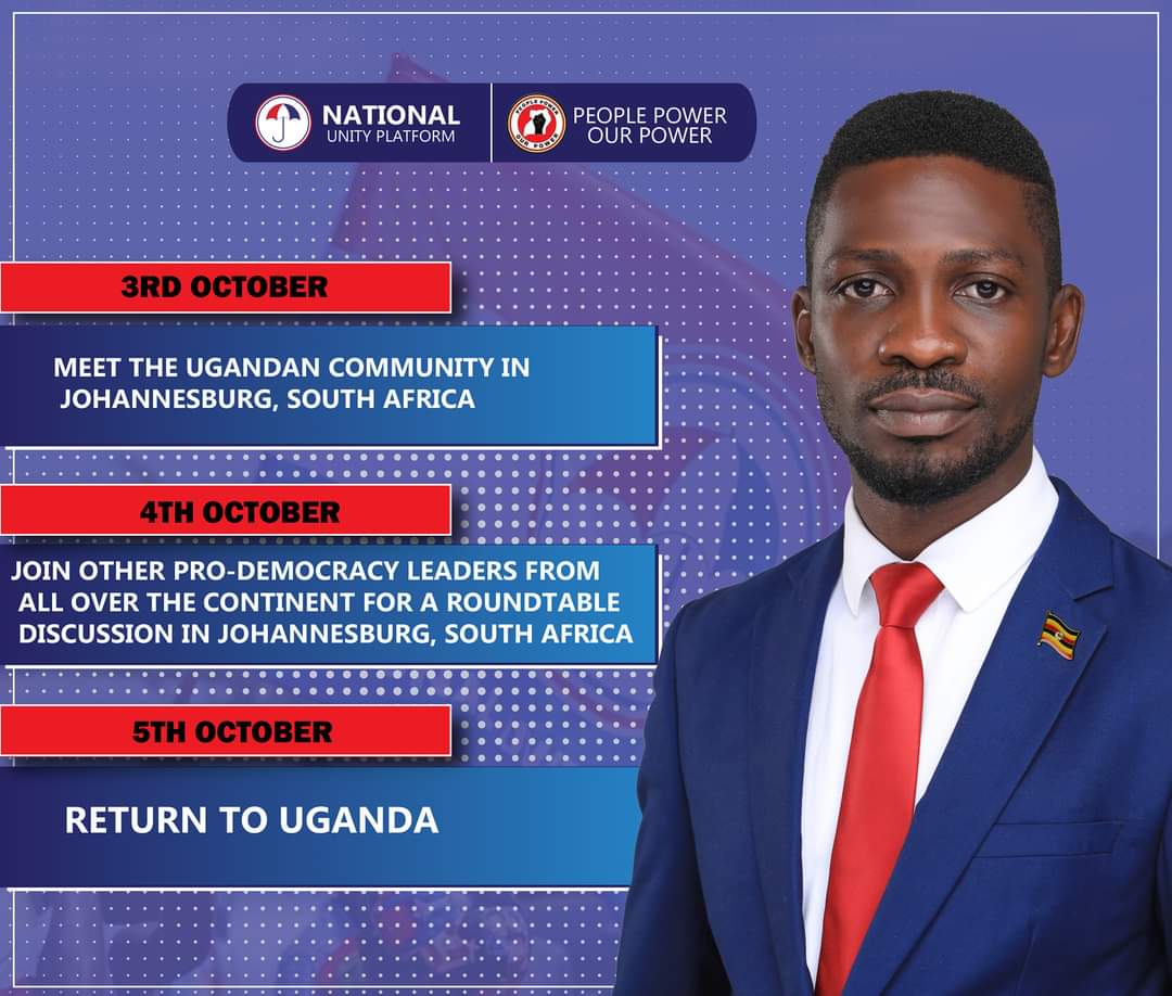 DrMorgans01's tweet photo. "And then return to Uganda on the 5th of October!" - @HEBobiwine
#2ndPhaseLoading
#BringBackOurPeople
#PeoplePowerOurPower
#UgandaAbductionExhibition https://t.co/EBskUyzvSP