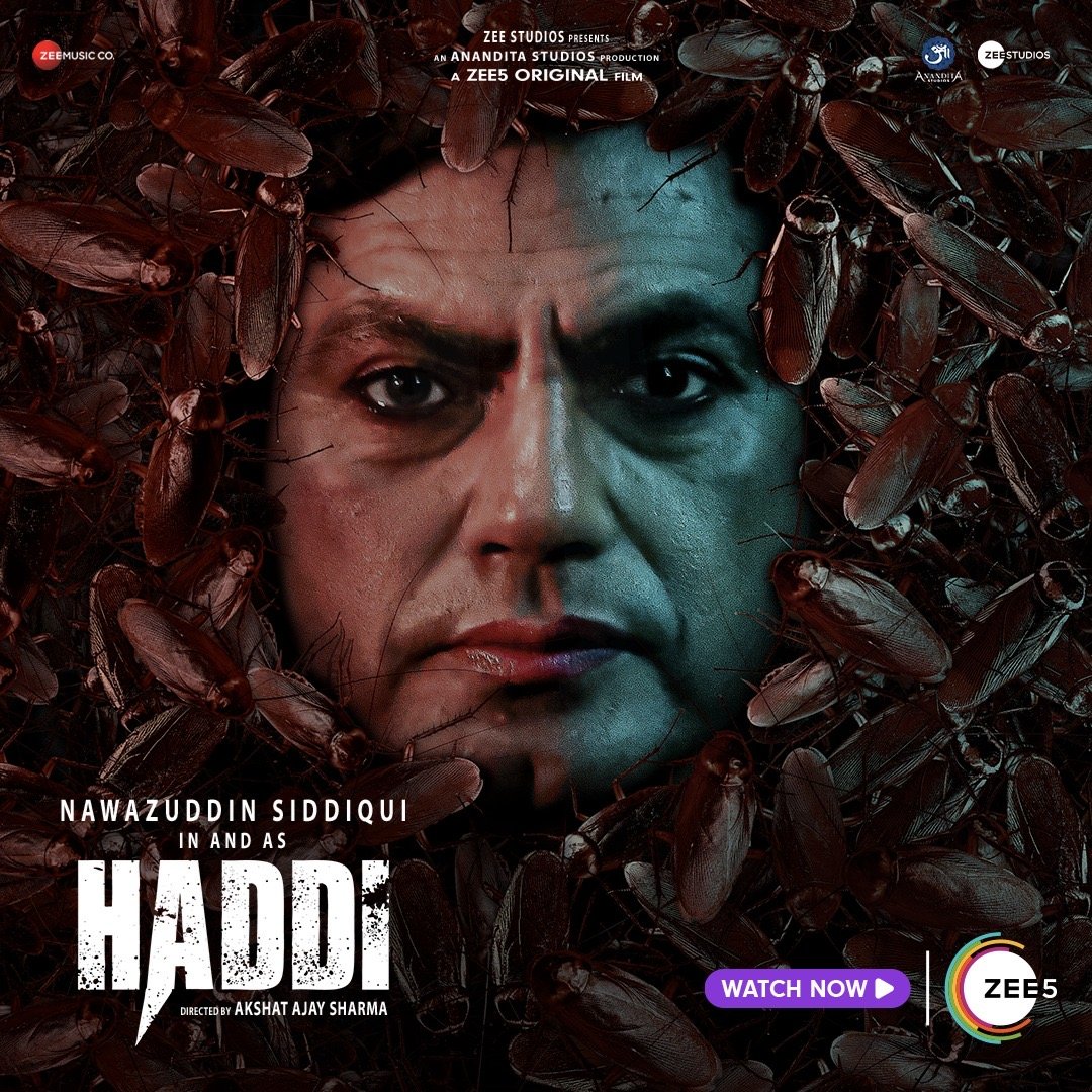 Sab marr jaayege sirf cockroach bachege aur #Haddi wo cockroach hai. 

#HaddiOnZEE5, watch now!

#ZEE5

@Nawazuddin_S @anuragkashyap72 @Mdzeeshanayyub @shariqpatel @manish_kalra_ @AkshatAjay @sharmamatvipin #ShaharshShukla #AdamyaaBhalla @piyushputy @IlaArun2 @rajesh_rosesh