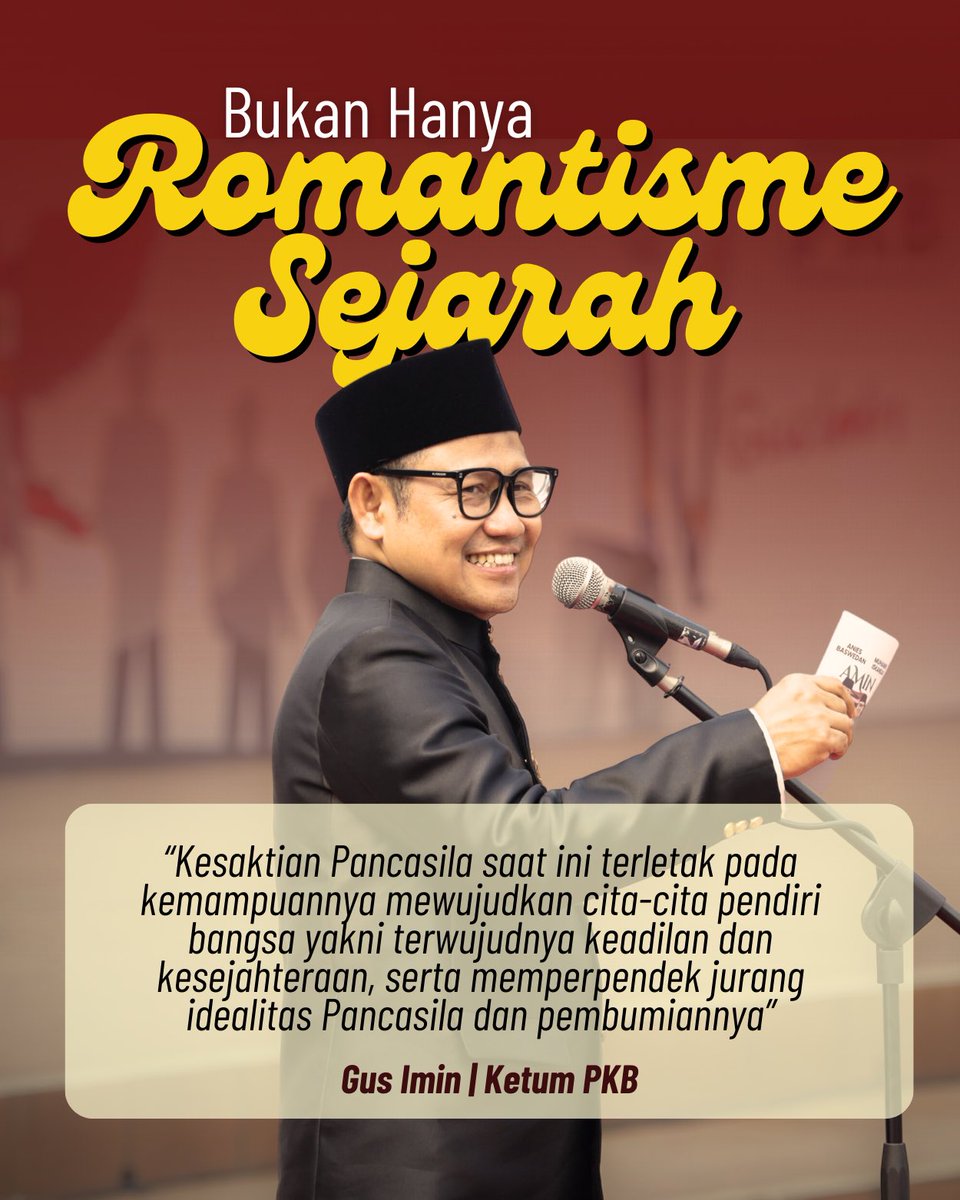 voiceofpkb's tweet photo. Gus @cakimiNOW : Kesaktian Pancasila bukanlah romantisme sejarah dan jauh dari peran emansipatorisnya sebagaimana di cita-citakan para pendiri bangsa.

Kesaktian Pancasila saat ini terletak pada kemampuannya mewujudkan cita-cita pendiri bangsa yakni terwujudnya keadilan dan kesejahteraan, serta memperpendek jurang idealitas Pancasila dan pembumiannya🇮🇩

#paslonpancasila 
#AniesMuhaimin2024