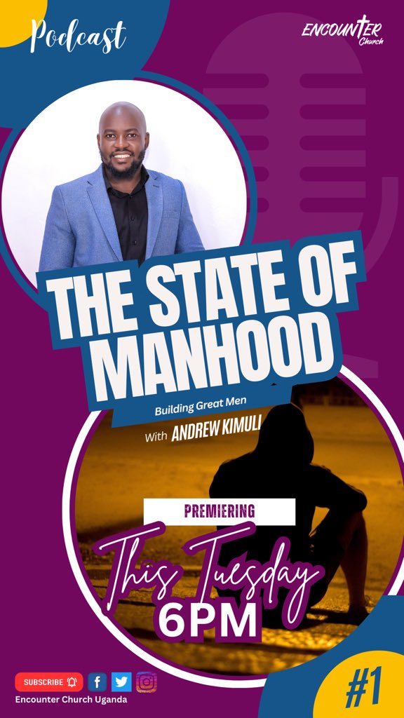 encounter_ug's tweet photo. We canโt wait for the official launch of the #BuildingGreatMen podcast. The inaugural episode airs this Tuesday at 6PM on all our social media platforms. Join us on this journey to change the narrative for men. @andrukimuli @GastaKakaire @WilsonKiggundu @sebsronnie https://t.co/7M2TkrEzg4