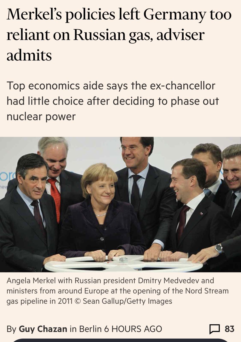 TheresaAFallon's tweet image. Merkel’s legacy was policy malpractice. After the Kremlin’s annexation of Crimea, her govt waited only a year to sign Nordstream 2, in order to increase energy dependence on Russia &amp;amp; enrich Putin’s pockets to continue his attacks on🇺🇦. Since 1981, US warned about over reliance on…