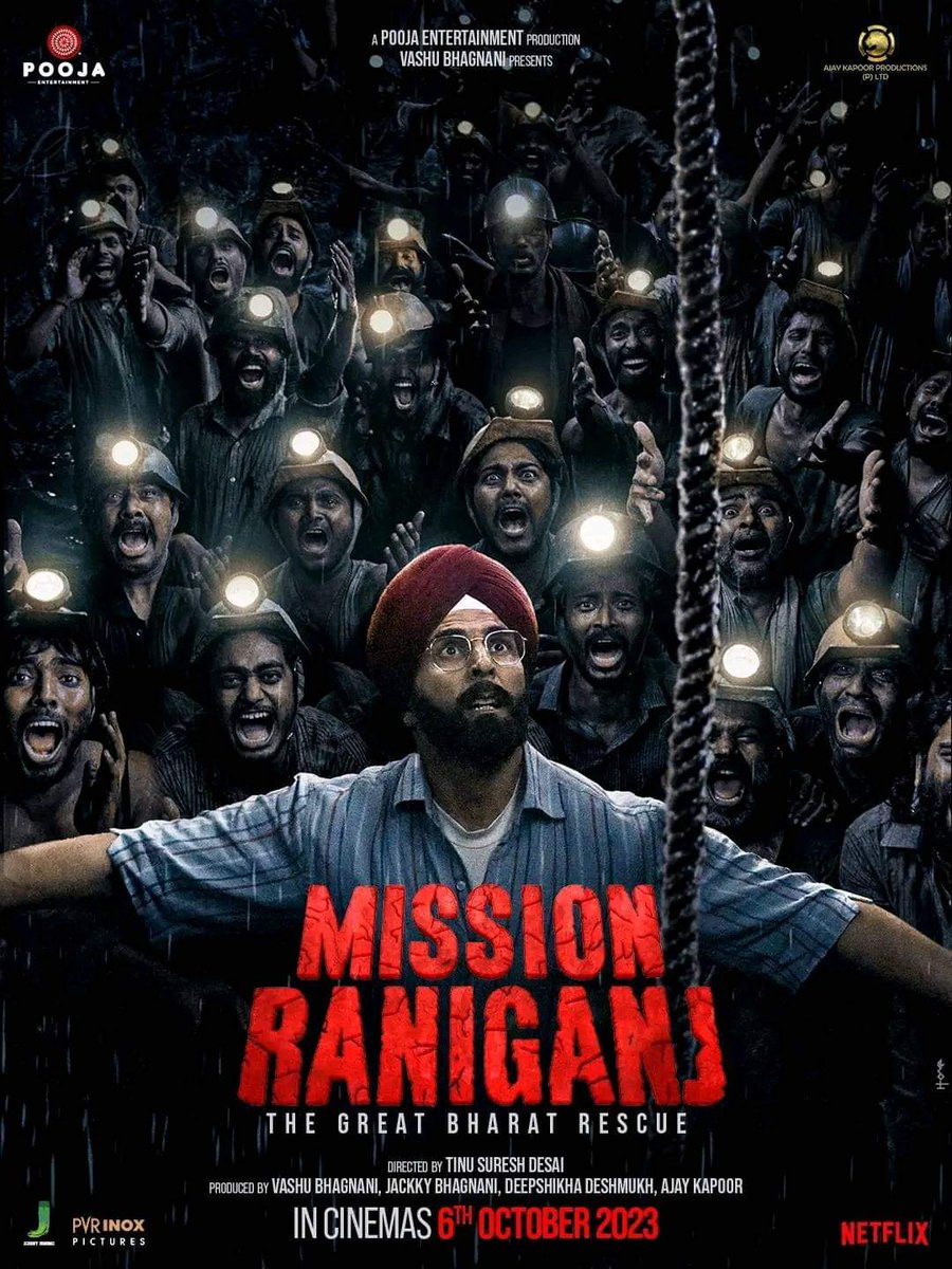 THE POSTER OF AKSHAY KUMAR'S NEW UPCOMING MOVIE MISSION RANIGANJ.
#MissionRaniganj is @CinemaxUg Acacia mall October 6th.

#missionraniganj #AkshayKumar
 #CcArena #CcAcacia #CcMetroplex