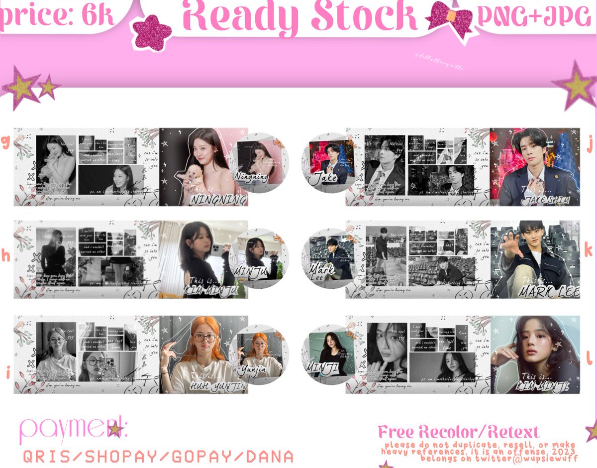 yawjunzzn's tweet photo. @yanwere halo semua aku bawa 12 layout ready gg and bg 6k/each get ava png and jpg yaw. Dan ini bisa retext yaaa, yuk langsung ditake via DM, anw request are also open (+1k) 💗
https://t.co/B7ngv4Lfqa