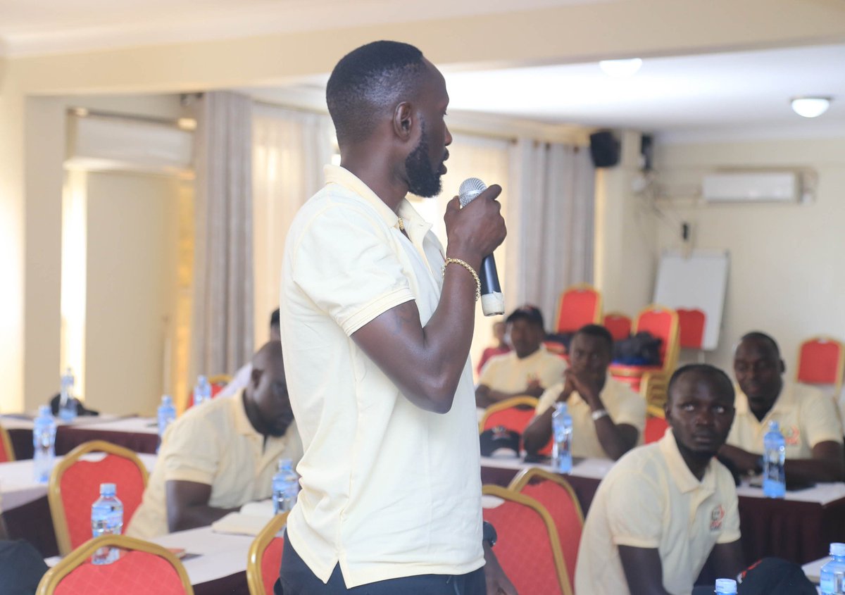 Coach Farouq during the Annual General Meeting of the Uganda Football Coaches Association held today.

#Diehard #UFCA #NECFC