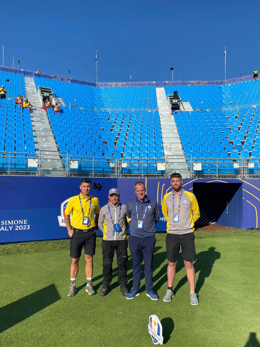 Billy Cian & Jonathan from our excellent Agronomy Team @AdareGC your work is done. What a week what an experience. Enjoy the afternoon. To the excellent hosts @Lara__Arias @Reyes_golf thank you it has been a real honour for our team. Adare’s time is coming #rydercup2027