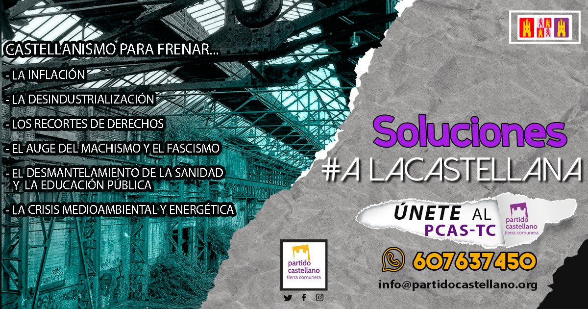 L@s comuner@s estamos hart@s de ver cómo #Castilla se muere mientras nos hacen creer que nuestros problemas son los que suceden a 700 kms. 

👉 Nos importa lo nuestro 🏰
👉 Nos importa lo de aquí 🌾
👉 Nos importa el futuro 💜