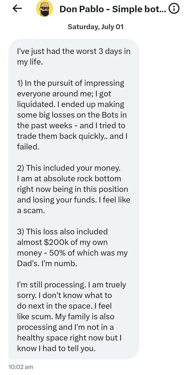 BE CAREFUL WITH THIS GUY. HE IS THE BIGGEST SCAMMER IN ALL OF CRYPTO. HE SCAMMED NUMEROUS PEOPLE FOR OVER $100,000. DO NOT LET THIS SCAMMER ANYWHERE NEAR YOU.

THIS GUY IS NOTHING BUT A SCAMMER. TRIED TAKING ANOTHER 50 ETH OF ME FOR A "PROJECT" OF HIS.

KARMA WILL CATCH YA CUNT.