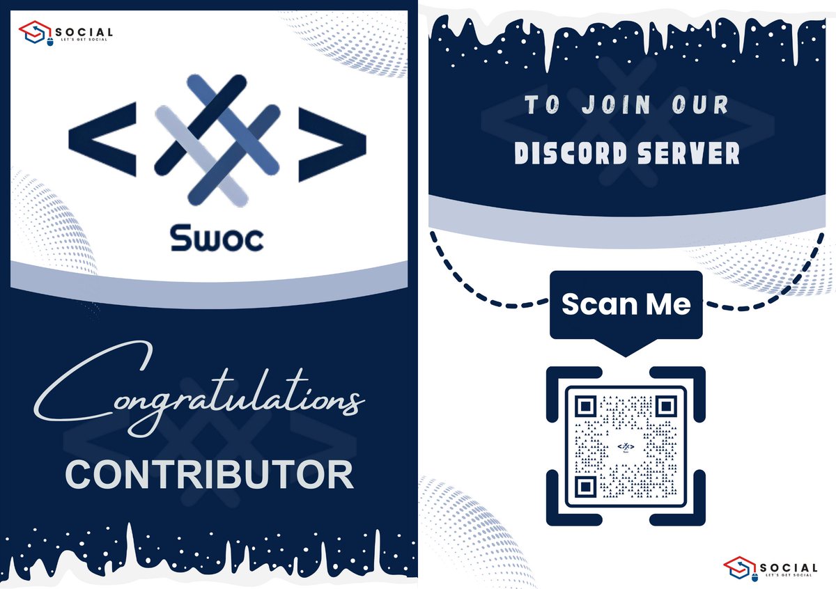 Coder_Shelby_7's tweet image. 🚀 Feeling happy to share that I've been chosen as an 𝐎𝐩𝐞𝐧 𝐒𝐨𝐮𝐫𝐜𝐞 𝐂𝐨𝐧𝐭𝐫𝐢𝐛𝐮𝐭𝐨𝐫 for Social Winter Of Code Season 4! 🌟@hack2skill _ @quine_sh
#SWOC4 #OpenSourceContributor #TechEnthusiast #CodingJourney