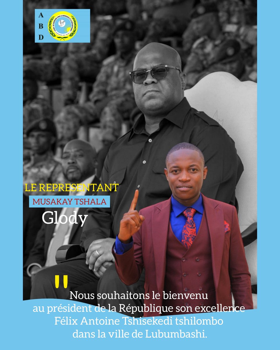 Nous souhaitons le bienvenu 
au président de la République son excellence 
Félix Antoine Tshisekedi tshilombo 
dans la ville de Lubumbashi
#lubumbashi #felix_tshisekedi #glody_musakay_tshala