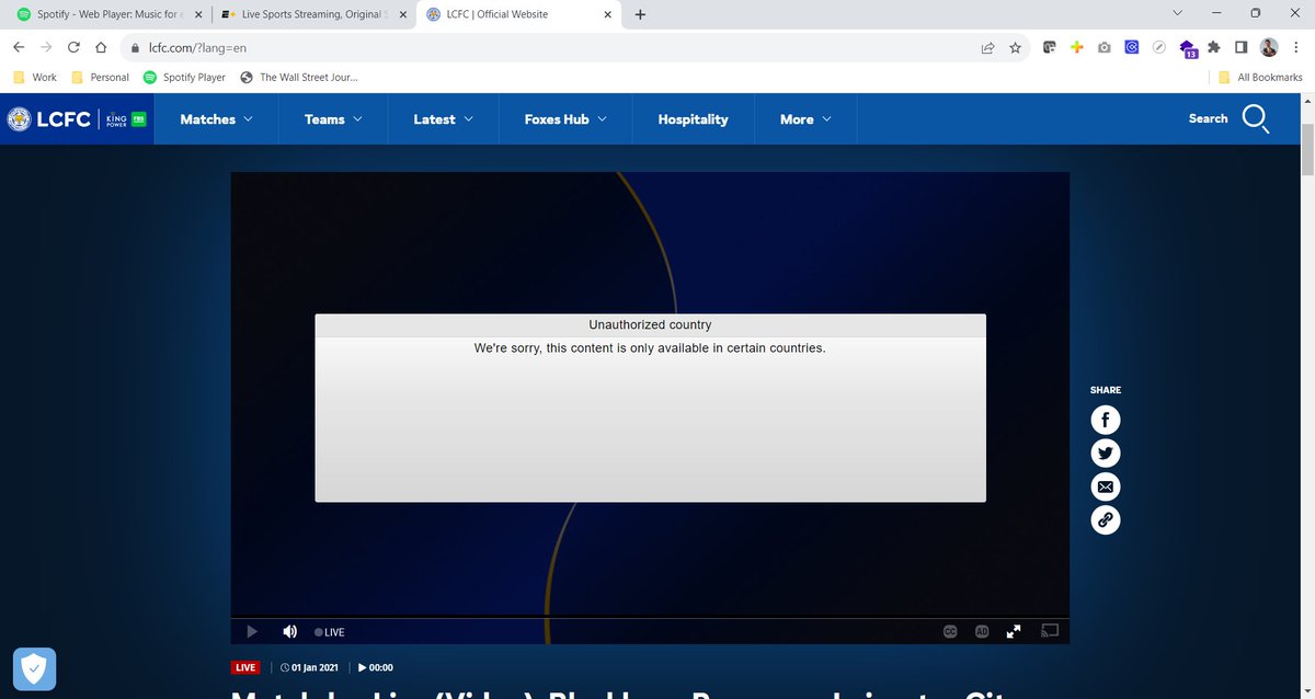 ahpollen's tweet photo. #LCFC vs Blackburn not working on Foxes Hub. @LCFC  what's happening? Matches are supposed to be available worldwide. Third straight match the stream fails for one reason or another. https://t.co/HmksCcRo72