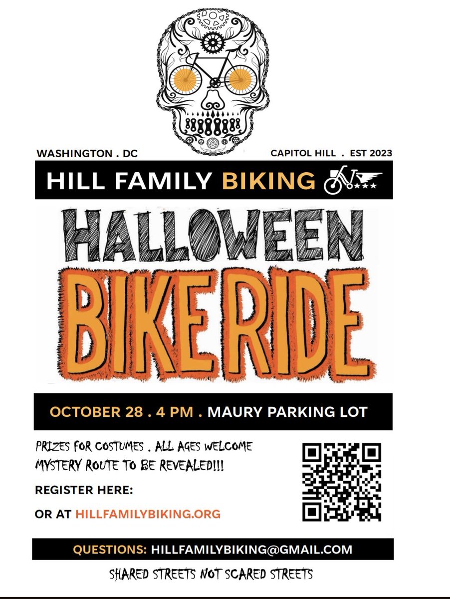 HillFamilyBikin's tweet photo. The Frighteningly Awesome Hill Family Biking Halloween ride is coming on 10/28! Costume contest w/ prizes, mystery route and more!! https://t.co/tNA5s3IZMv