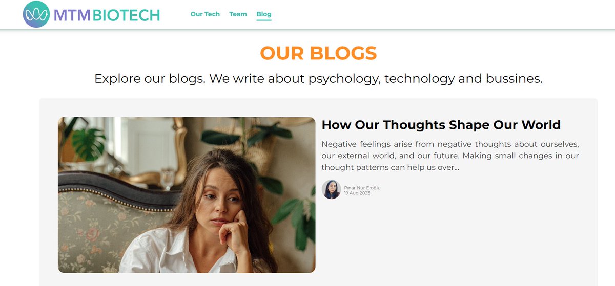 You can easily access our product developers' articles about depression and ADHD diseases and the solutions offered in daily life. 
mtmbio.tech/blog.html

#ADHD #Depression #Neurofeedback