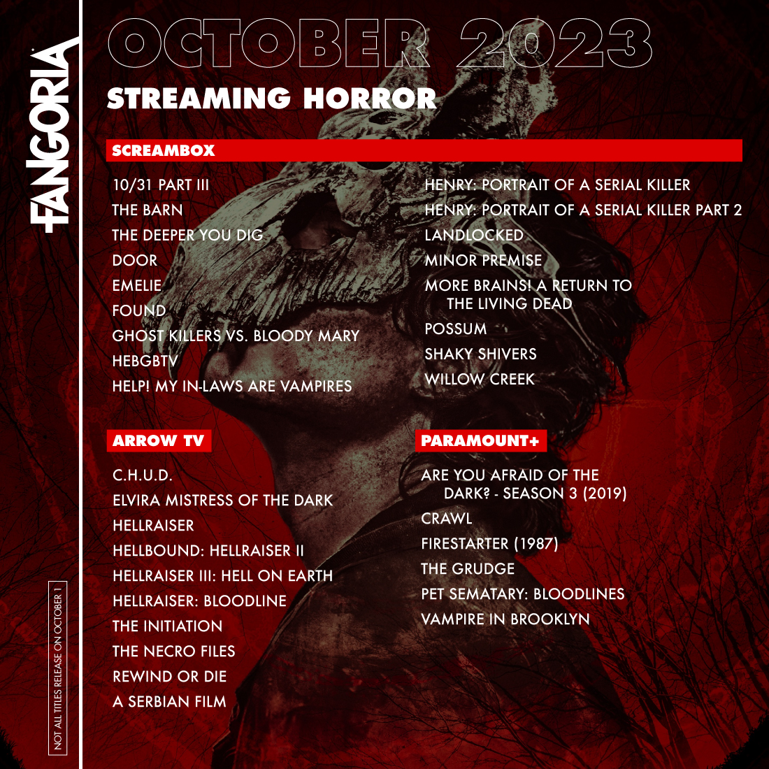 FANGORIA's tweet photo. 📆😱 New month, a new guide to all the horror hitting streaming platforms this month. October is packed with spooky goods! What are you adding to your watchlist? (1/2) https://t.co/cTDMdkv3EH