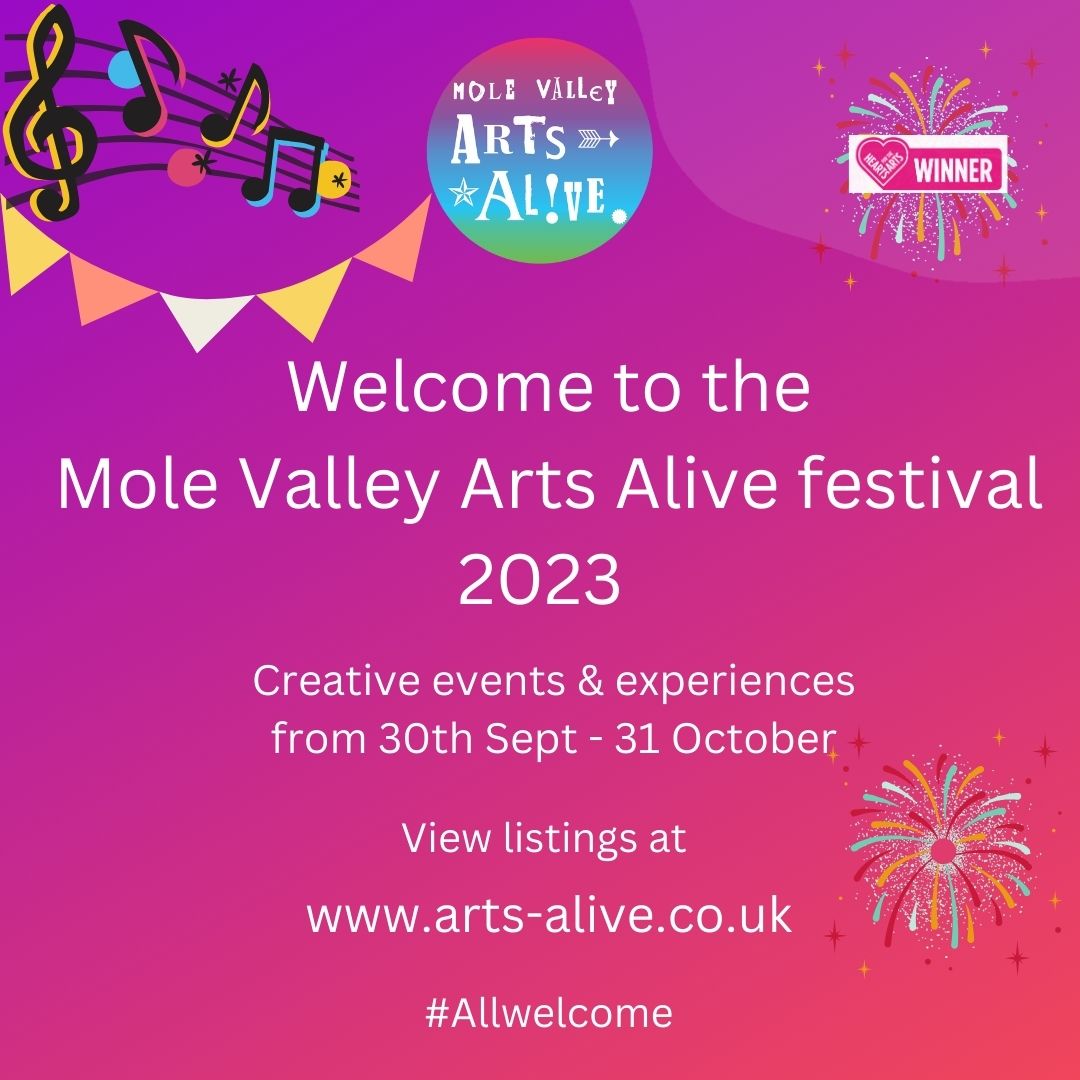 Why go into London for a show or workshop?  300 events for your wellbeing and enjoyment. Come & enjoy, bring your friends, make October matter 🎟️ arts-alive.co.uk  #artsalivemv #moretomolevalley #ashtead #whatsonindorking #leatherhead #dorking #whatsoninleatherhead