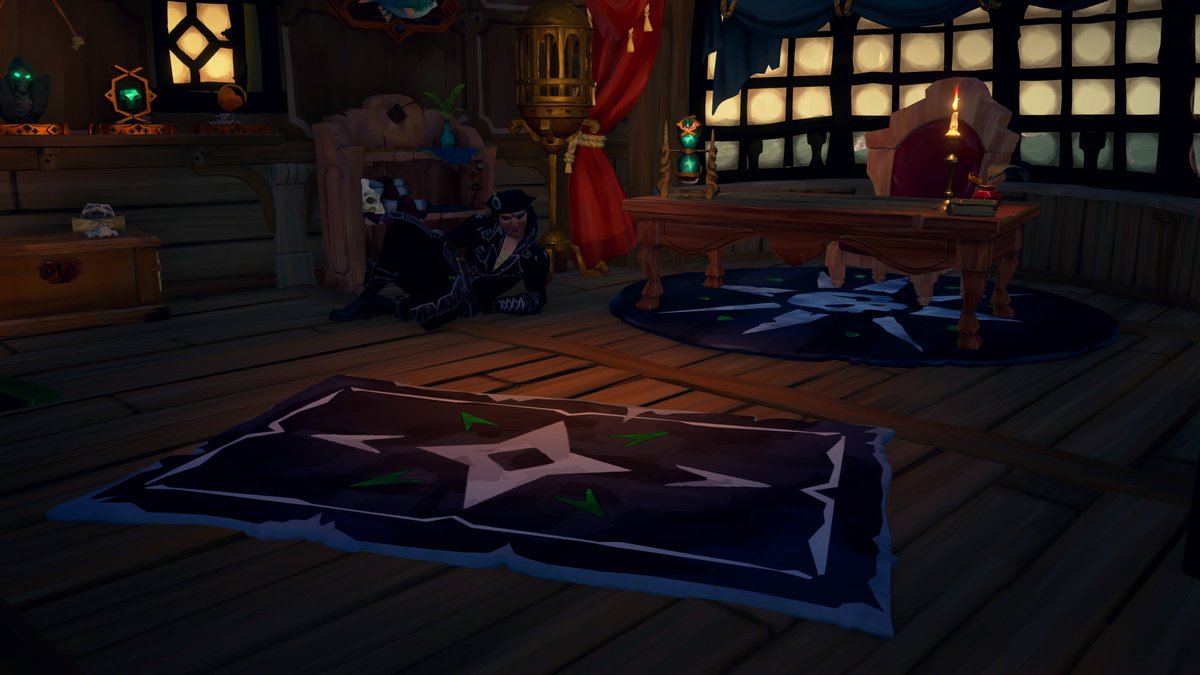 SeaOfThieves's tweet photo. Bonus Drop unlocked! As Sea of Thieves made it into Twitch’s top 10 most watched games, the Obsidian Captain’s Rugs join the Twitch Drops available between now and Oct 2nd (10am UTC). The Obsidian Ship’s Crest will also be awarded at a later date to anyone who claims the Rugs! https://t.co/lJJfI1EZY1