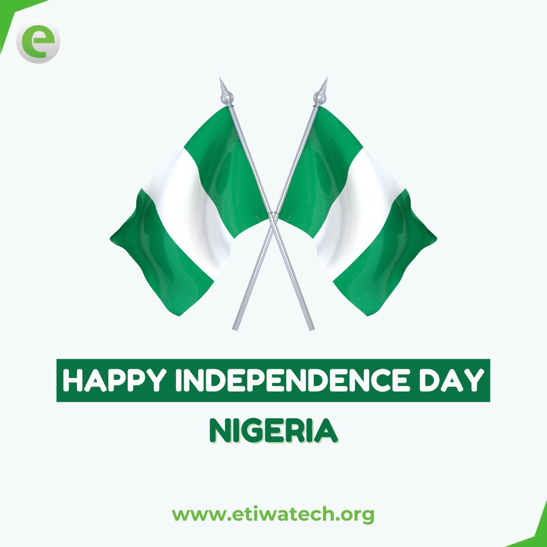 EtiwaTech's tweet photo. Happy Independence Day to the land of diverse cultures, rich heritage, and boundless potential. Let's continue to strive for progress and the unity of Nigeria. ππ³π¬
#EtiwaTech #independenceday #nigeria #explore #explorepage https://t.co/jrZFzMIHNF