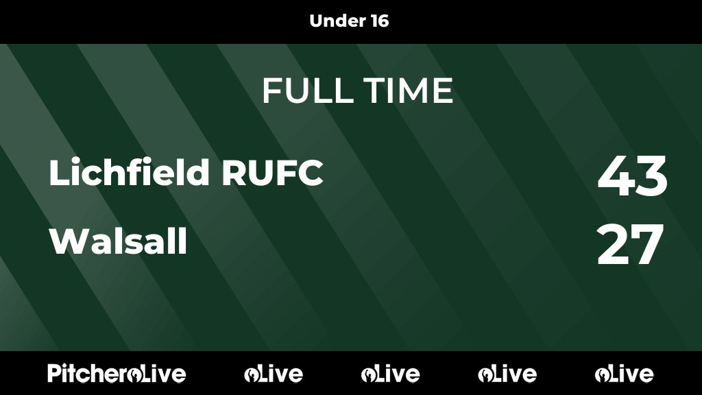 LichfieldRugby's tweet photo. FULL TIME: Lichfield RUFC 43 - 27 Walsall
#LICWAL #Pitchero
https://t.co/cVNDYvCo5M https://t.co/uTku1BrNp1