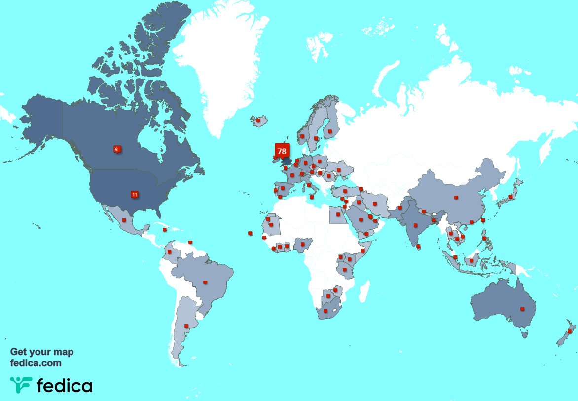 I have 11 new followers from UK. 🇬🇧, USA 🇺🇸 last week. See fedica.com/!PSAbsHussain