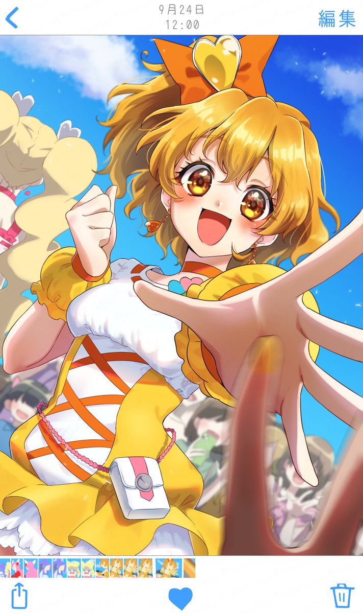 プリキュア「【プリキュア】パレードでキュアパインちゃんに神レス貰っちゃった～ #precur」|真哉子のイラスト