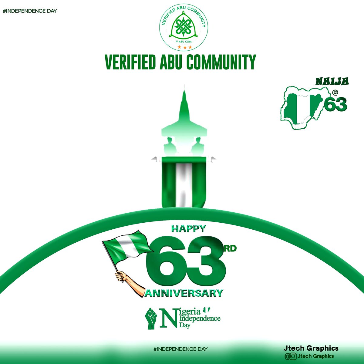 V_ABU_Community's tweet photo. #NigeriaAt63 
#NigeriaIndependence 
#NigeriaIndependenceDay 
#Nigerian https://t.co/zk6gdfkWaa