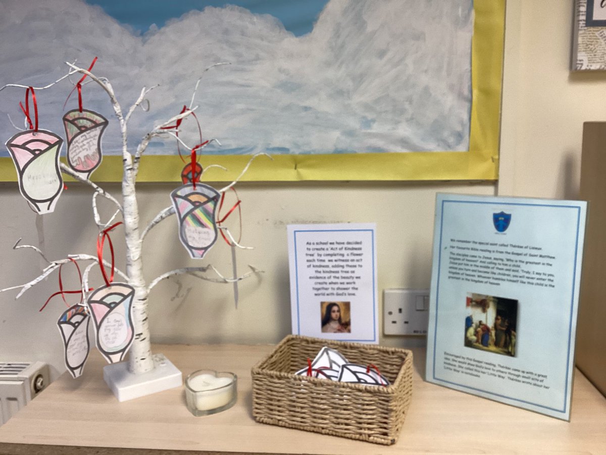 OurPrincethorpe's tweet photo. Last week we gave thanks for the feast day of Saint Thérèse of Lisieux. We are striving to show love, and complete random acts of kindness in our school - adding them to our kindness tree 🌹#Littlewayweek #MissioUK https://t.co/jb4MCs1Lhn