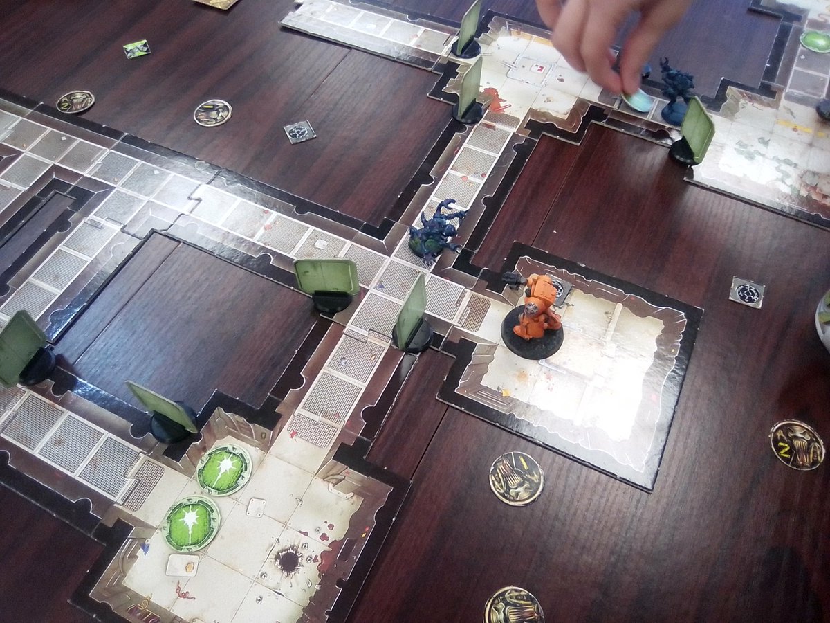 MountainGremlin's tweet photo. In store games of Space Hulk. Epic moment as lone Terminator accounts for sixteen genestealers. Although the mission was lost he should be honoured nonetheless.

#oldhammer
#spacehulk https://t.co/qbDfkYjpfk