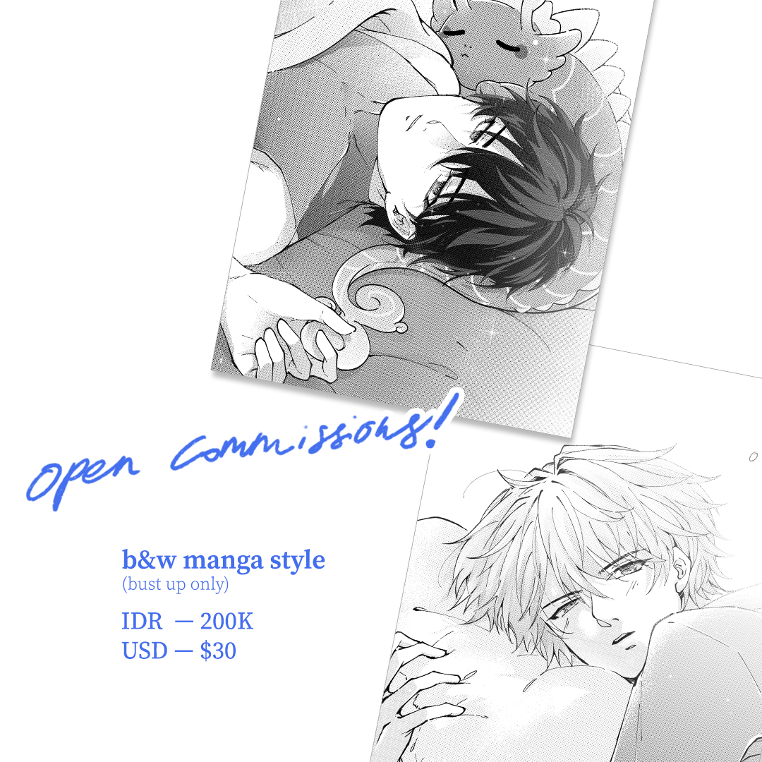 innashii1's tweet photo. Shares very appreciated☘️
Hi! i'm innashii and i'm trying to open new type of commission:✨b&amp;w manga style✨ alongside with summer vibes bluesky style ☀️

more details : https://t.co/fQfxohPSbV
you can dm if interested! thankyou 🌼✨
#commissionsopen https://t.co/Bu0DykGdBH