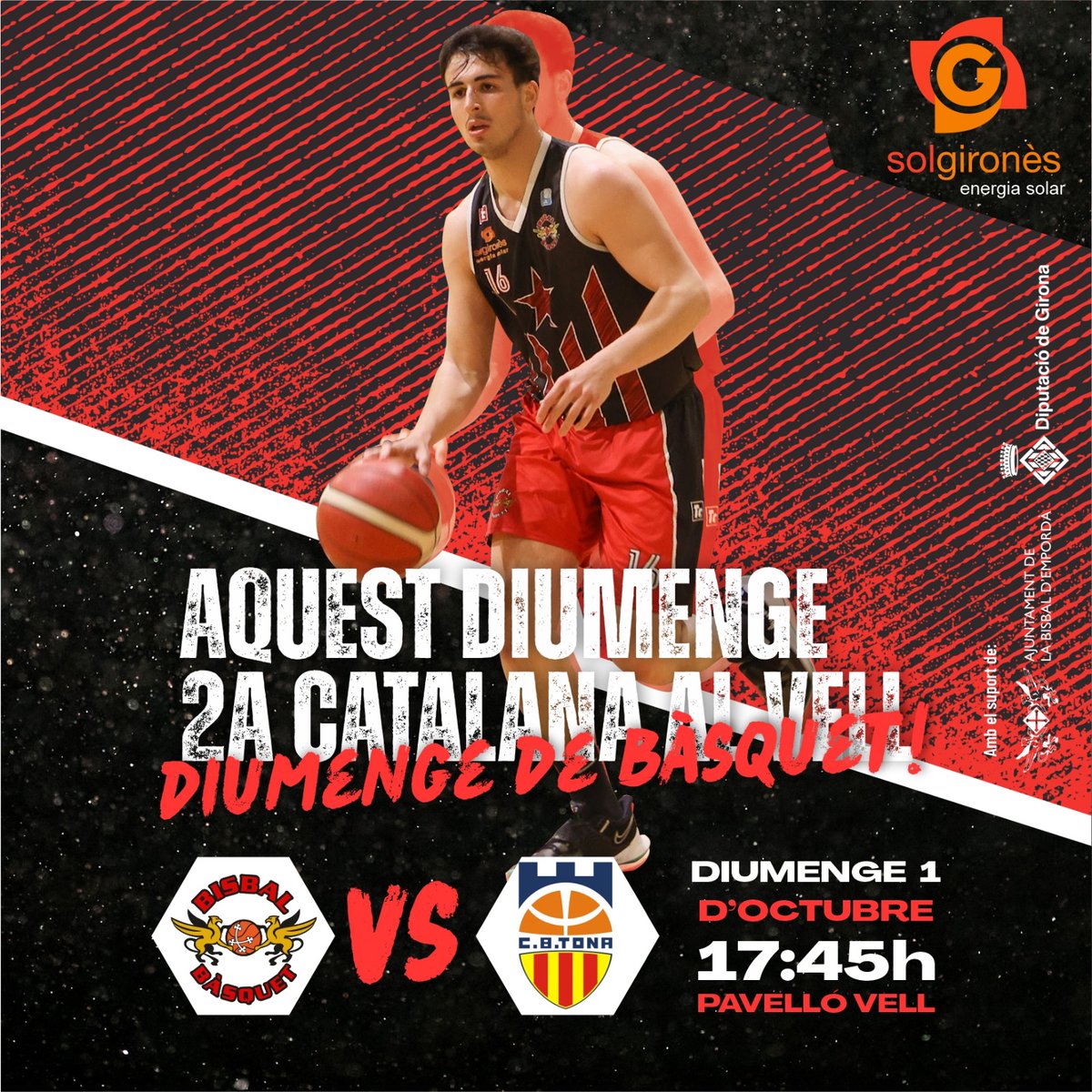 bisbalbasquet's tweet photo. És dia de partit!!!
Avui, 17:45h al Pavelló Vell
1r partit a casa del Sènior Masc 2 de 2a Catalana

Sol Gironès @bisbalbasquet
Vs CB Tona

Vine a animar l'equip!!! https://t.co/pNvH2iRZH6