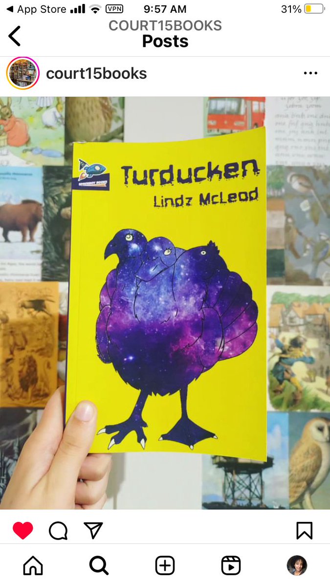 lindzmcleod's tweet photo. Before FantasyCon, Z and I wandered around Birmingham and into a lovely 2nd hand bookstore which raises money for charity. I donated a copy of Turducken and, unexpectedly, they put this incredible review on Instagram! https://t.co/VNyoWUQpns