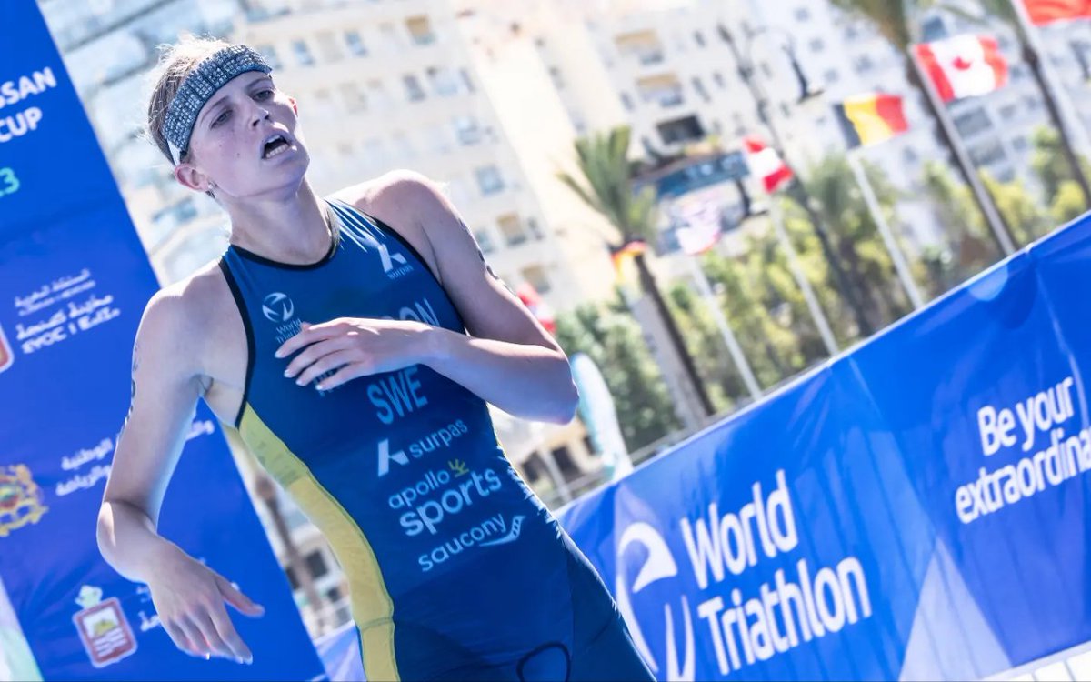 worldtriathlon's tweet photo. Lisa Tertsch 🇩🇪 takes the tape and wins World Cup gold in Tangier! Noelia Juan 🇪🇸 crosses the line, delighted with World Cup silver after a brilliant run display! Tilda Mansson 🇸🇪 gives it her all and wins the sprint for bronze! 
Replay: https://t.co/dToUk2OmRc

#TangierWC https://t.co/BblELoCbjk