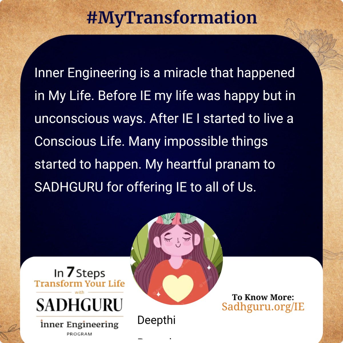 #InnerEngineering
#SadhguruTelugu 
#MyTransformation