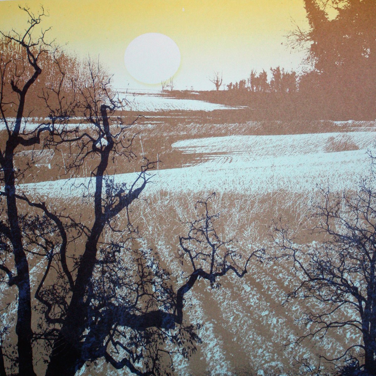 RuthMcDonald1's tweet photo. There was the moon as the sun rose over the furrows in the Autumn field
a screenprint of the landscape in Kent
#Kent #moonlight #fullmon #HarvestMoon #SuperMoon #painting #landscape #fields #furrows #trees #sundayvibes
#artgallery #ruthmcdonald #kent #contemporaryart #artlovers https://t.co/GKyzS16ie4