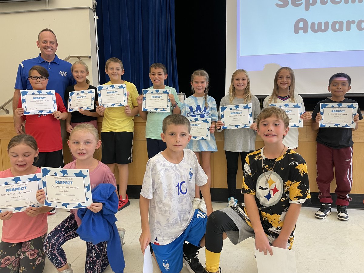 Proud of our PBIS winners for the month of September!  These students were chosen for demonstrating respect this month. Great job students! #teamwte