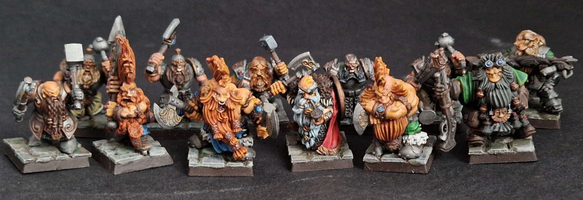 TheWolfenbach's tweet photo. #HobbyUpdate
Here is a picture of my Dwarf Treasure Hunter Warband standing together with each other :)
#warhammerfantasy #PaintingWarhammer #the9theage #WarhammerCommunity #warmongers #oldhammer #Dwarfs #Mordheim https://t.co/c957EMsLEv