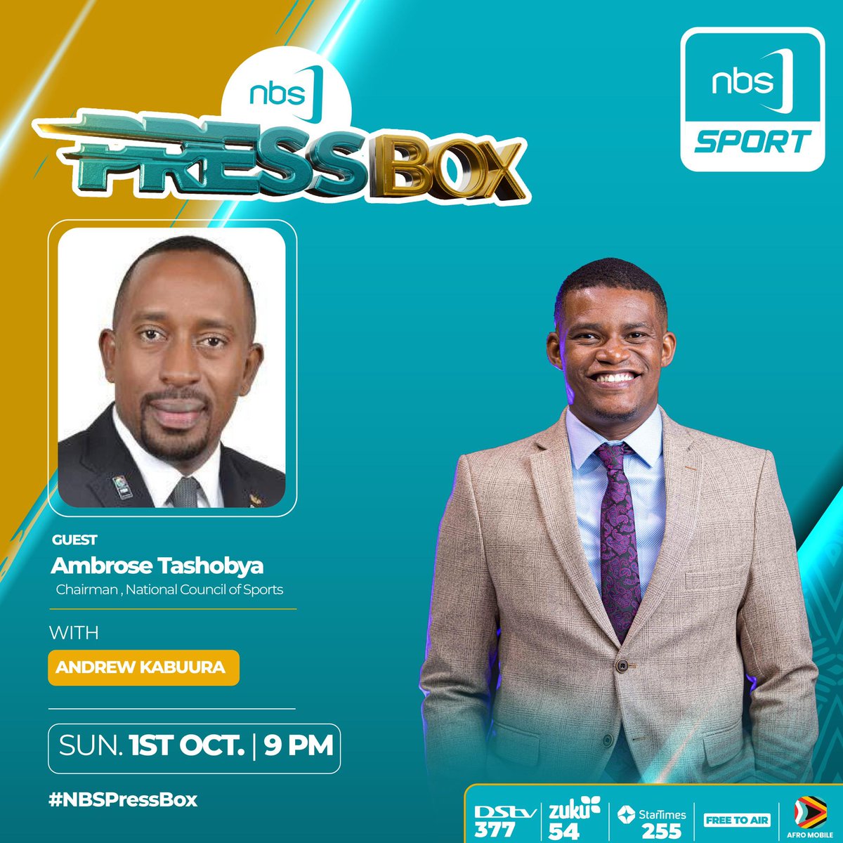andrewkabuura's tweet photo. Folks, we’re back tonight!! Full update on the #AFCON2027 plans + the Kenyan opinion with @ChikoLawi. All EPL highlights 

Watch #NBSPressbox at 9pm. Sundays! https://t.co/L0nmqe2flz