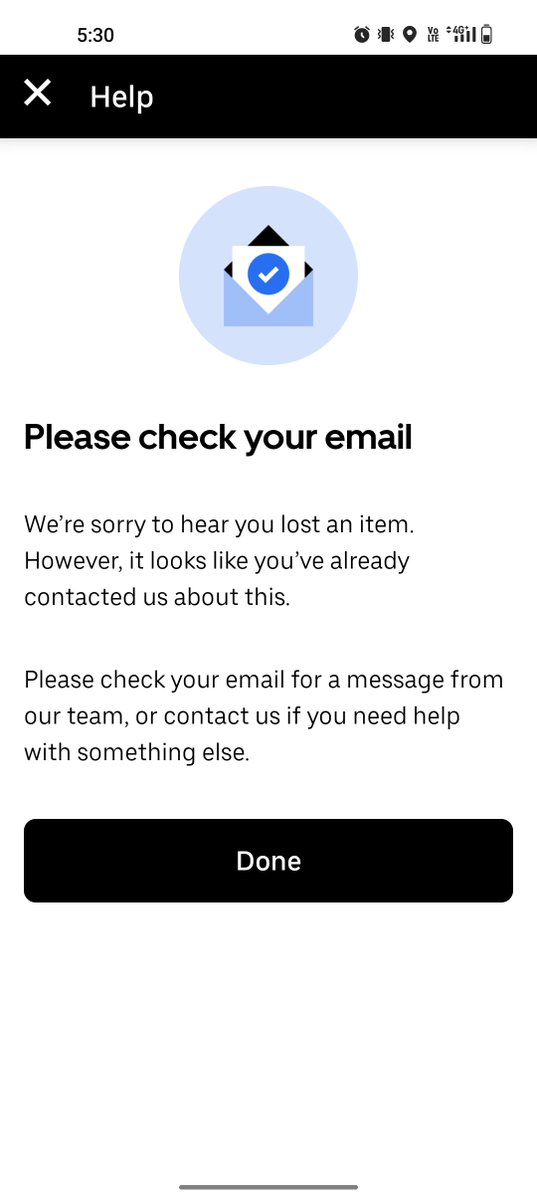 mehra_vidhi's tweet photo. @Uber_India lost an item in a ride. Tying to get in touch with uber driver through the "lost item" feature but it is not letting me connect. https://t.co/zBYHS8aRBz