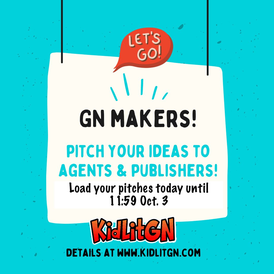 The comments sections are open at kidlitgn.com and yagnpitch.com. Load pitches now until 11:59 on Oct. 3. Pitches go live on Oct. 4. We're not hosting a Twitter event this year, pitches are only on our site. Good luck to all #kidlitgn #yagnpitch #yagn
